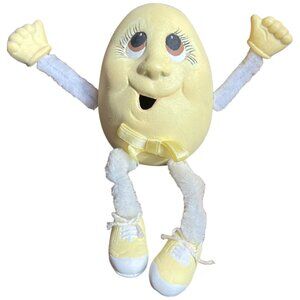 RARE! Vtg Ceramic Humpty Dumpty Egg w/ Sneakers, Pipe Cleaner Arms & Legs EUC